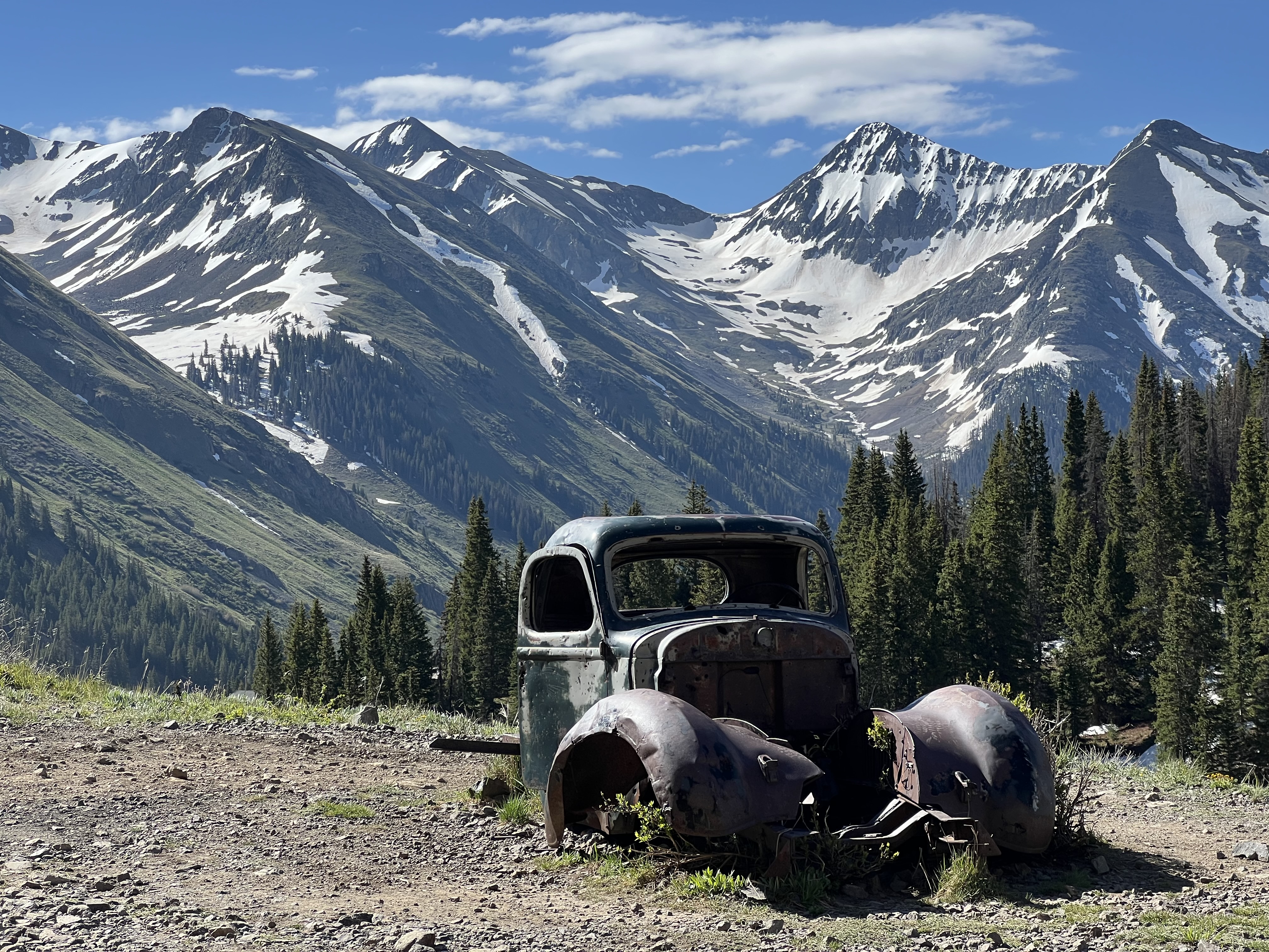 Historic mining town ruins at Animas Forks